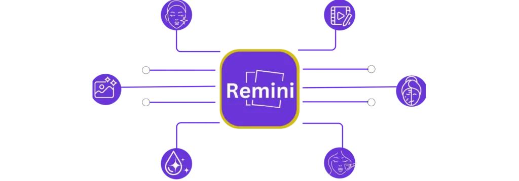 Features of Remini explained in a tree diagram