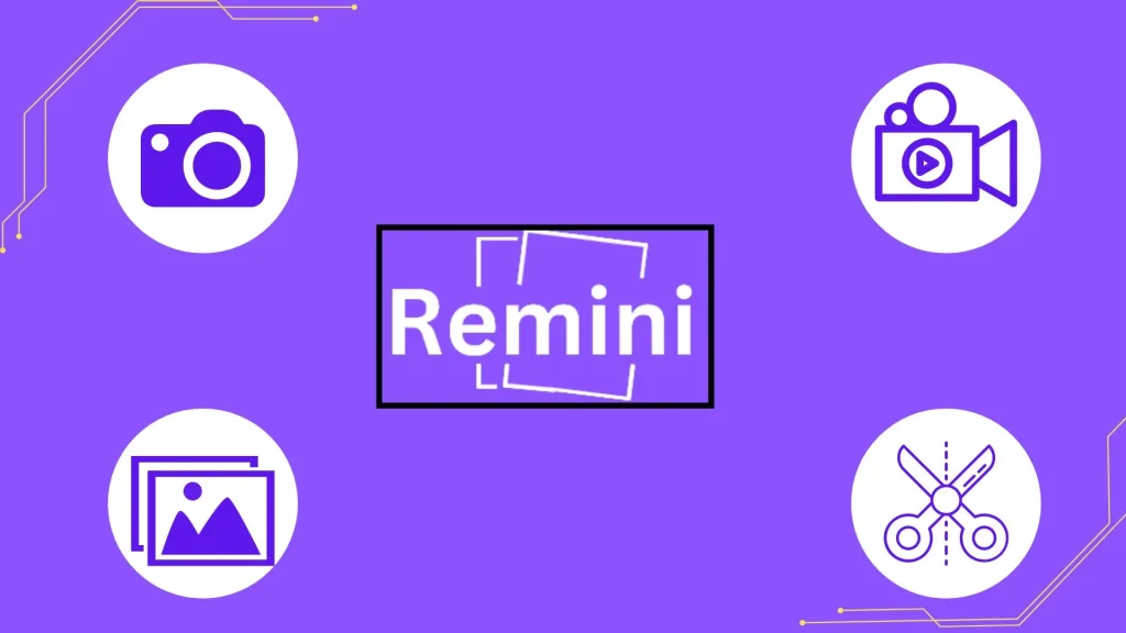 Diagram of Remini app's with photo-enhancing features