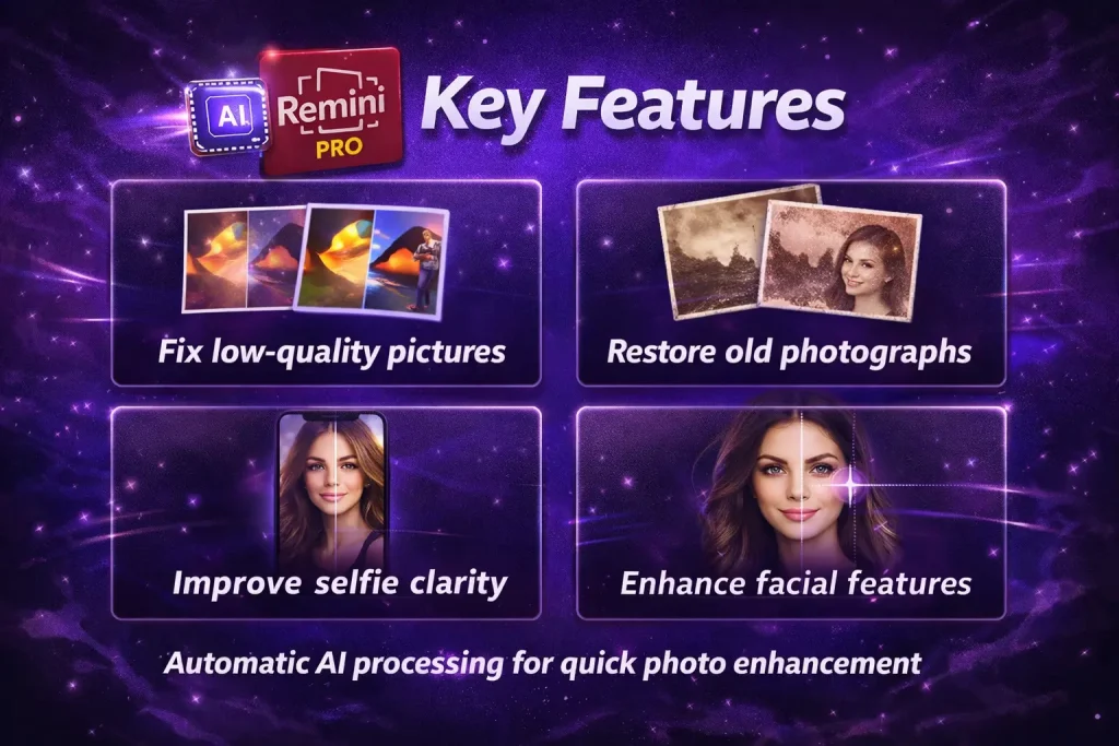 Remini Pro app key features