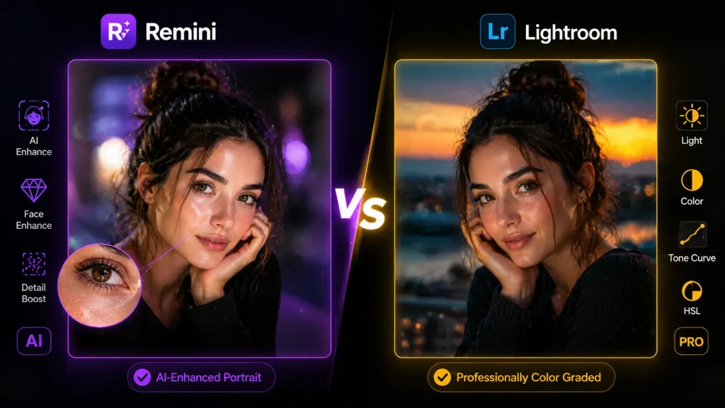 Remini vs Lightroom